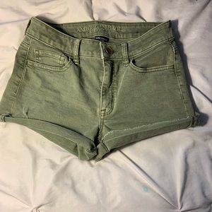 army green jean shorts